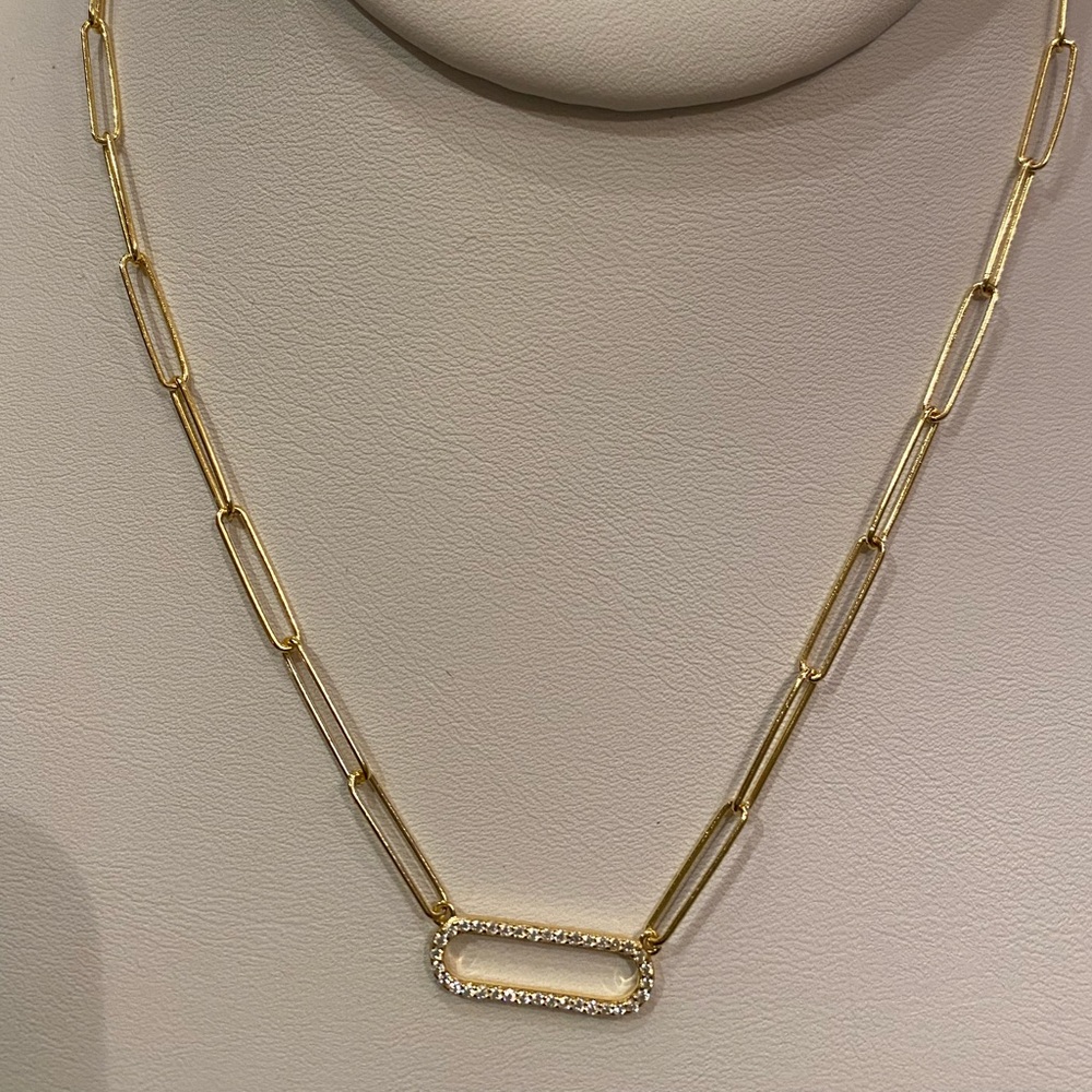 Safety Pin Gold Necklace